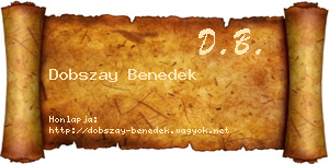 Dobszay Benedek névjegykártya