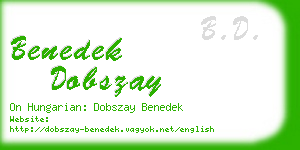 benedek dobszay business card